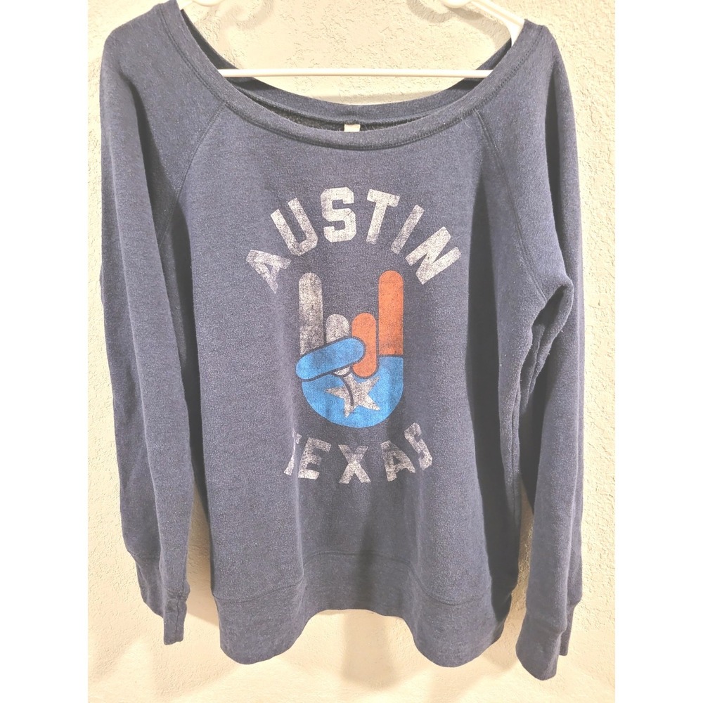 Bella Womens Sweatshirt Long Sleeve Bare Shoulder Austin TX One Size Fits All
